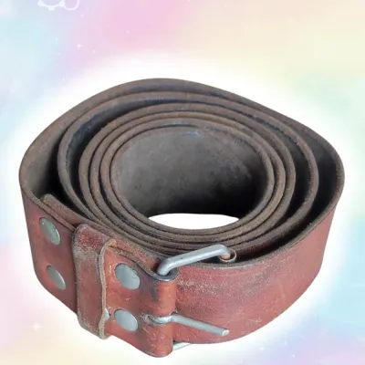 Ceinture marron cuir Vintage - 61 à 144 cm